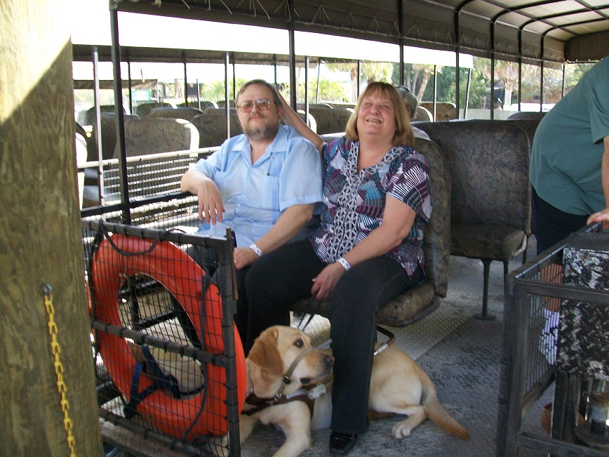 picture of Terry and I on the swamp buggy